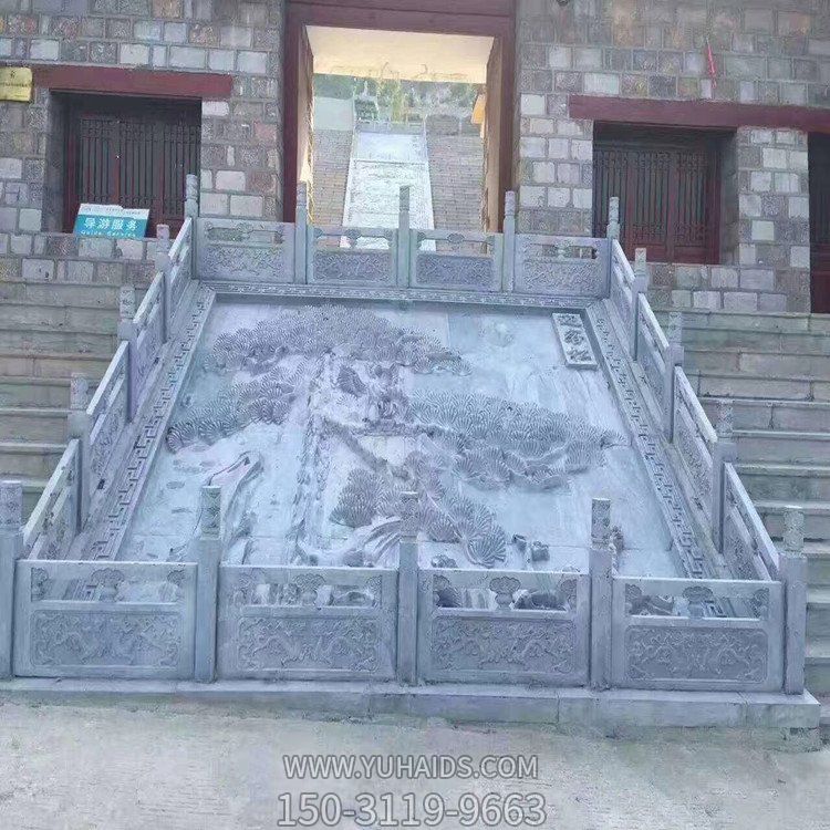 景点装饰青石雕刻地砖影壁画台阶防护栏板雕塑