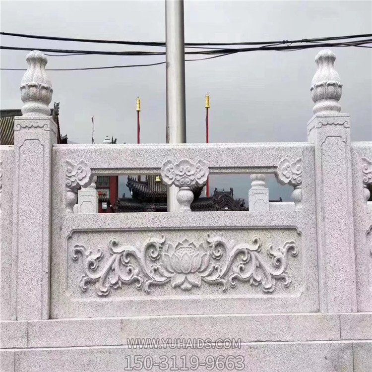 花岗岩大理石浮雕莲花户外河道栏杆栏板雕塑