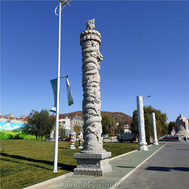 户外街道大理石石雕浮雕文化柱雕塑