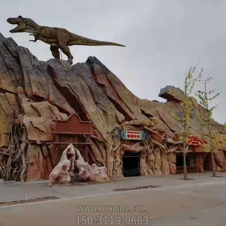游乐园侏罗纪场景摆放玻璃钢树脂仿真恐龙雕塑