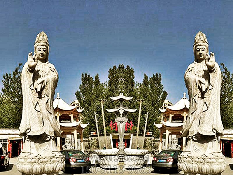 景区户外大型大理石石雕观音雕塑
