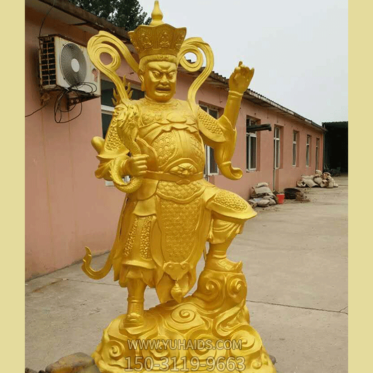 漆金四大天王菩萨像雕塑