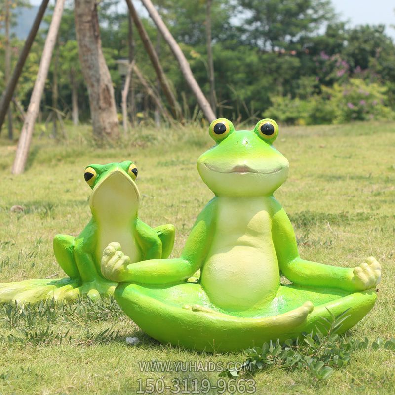 草坪玻璃钢创意青蛙雕塑