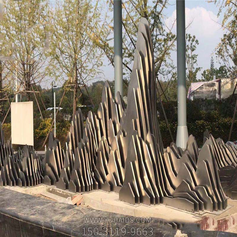 不锈钢假山雕塑公园园林创意景观雕塑