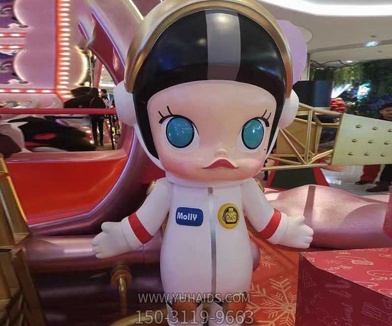 玻璃钢彩绘创意太空人卡通雕塑