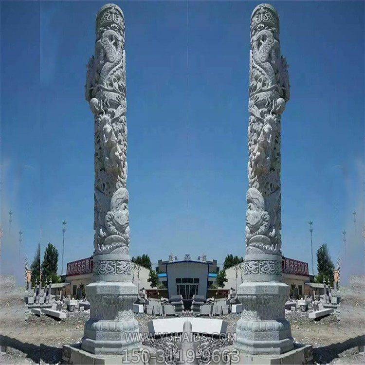 大理石石雕户外园林景观广场大型石柱雕塑