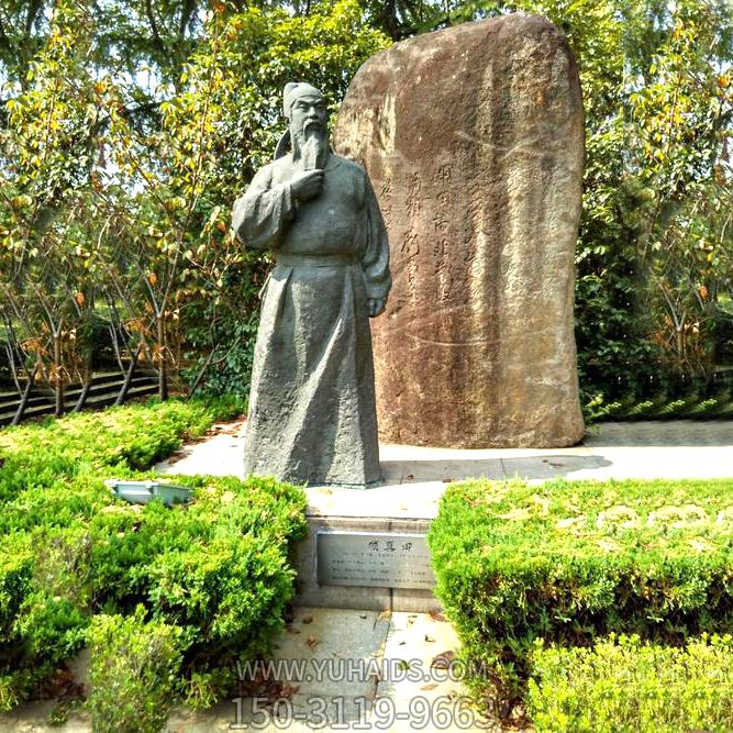 公园景区历史名人颜真卿铜雕像雕塑