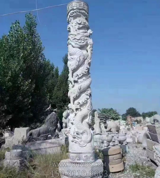 大理石石雕户外园林景观文化柱雕塑