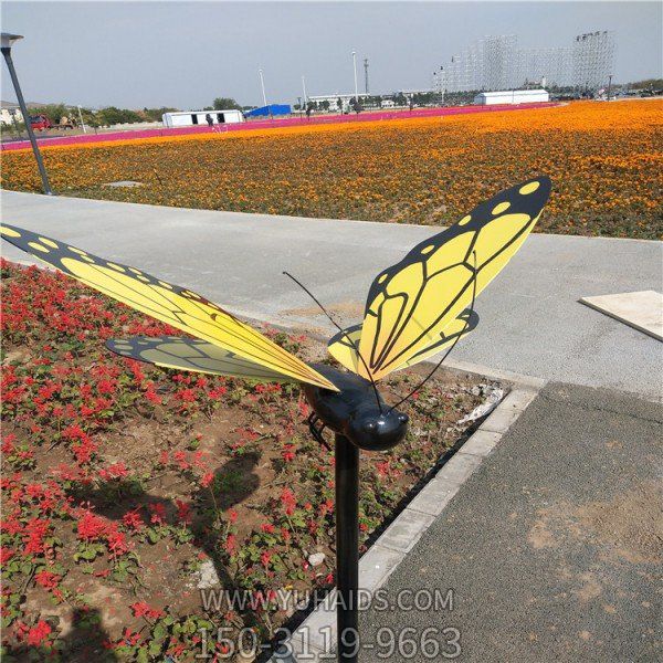 不锈钢彩绘户外园林创意蝴蝶雕塑
