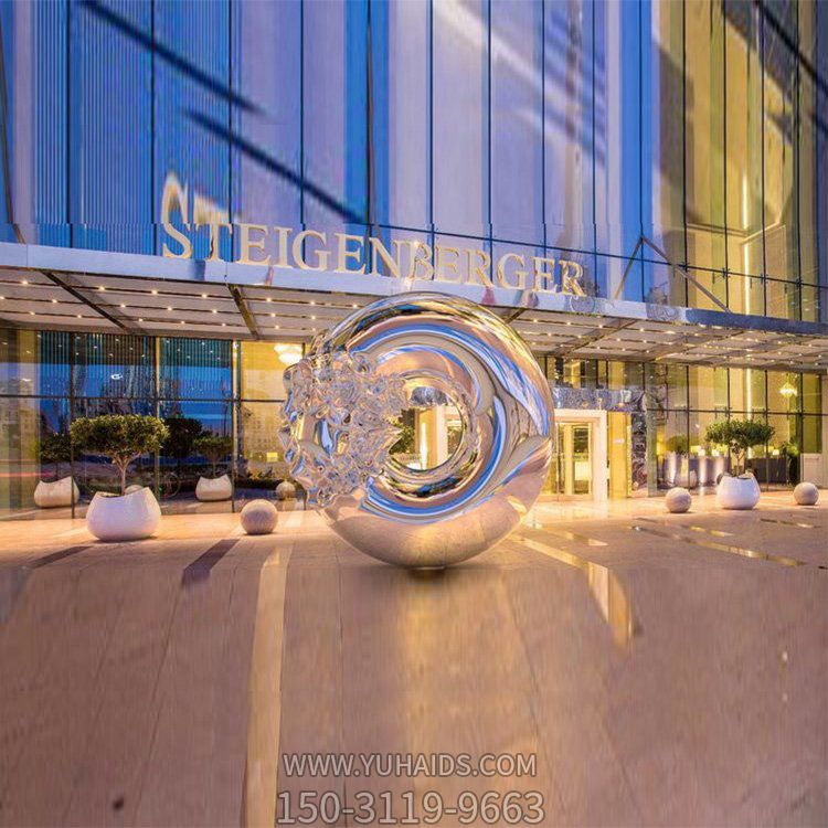 不锈钢抽象圆环造型艺术 户外商业广场摆件雕塑