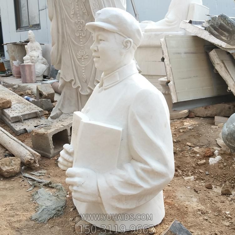 汉白玉石雕校园胸像名人雕塑