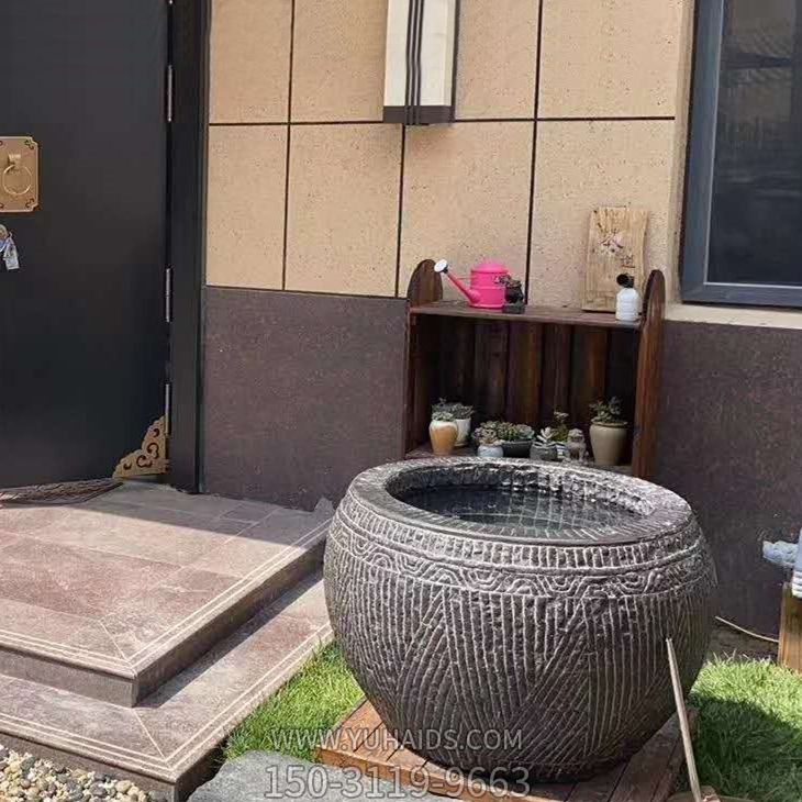 庭院仿古花钵鱼缸花盆雕塑