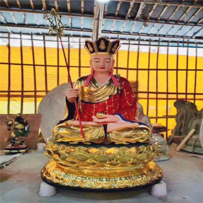 户外景观玻璃钢寺庙供奉地藏王雕塑