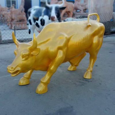 玻璃钢喷漆城市广场华尔街牛动物雕物摆件