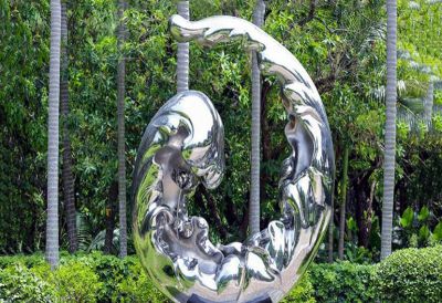 丛林装饰一朵不锈钢海浪浪花雕塑