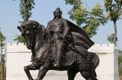 景区古代人物铜雕将军骑马雕塑