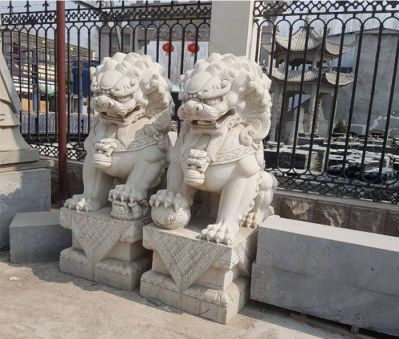 公园创意大理石石雕狮子雕塑