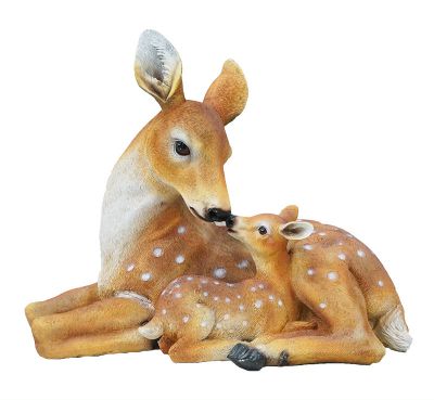 玻璃钢彩绘创意园林景观两只亲亲 的鹿雕塑