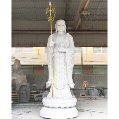 景区寺庙大型立式石材石雕地藏王雕塑