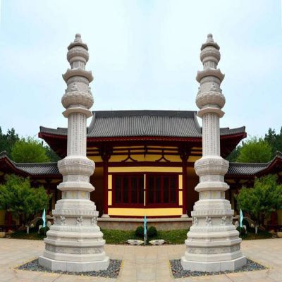 寺庙宗教门口大型大理石石雕舍利塔雕塑
