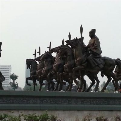 广场大型铜雕战马雕塑