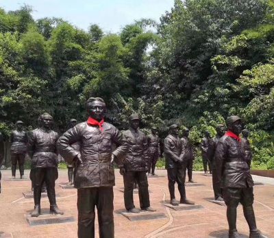 公园大型仿真人物铜雕十大元帅雕塑