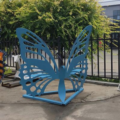不锈钢镂空创意蝴蝶幼儿园小区公园摆件