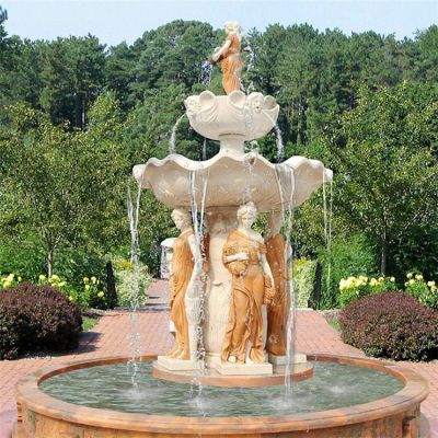 欧式人物装饰喷泉，西方美女石雕喷泉