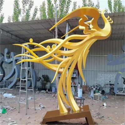 不锈钢大型艺术品不锈钢抽象凤凰雕塑