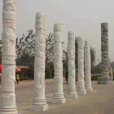 广场大型景观装饰大理石石雕文化龙柱