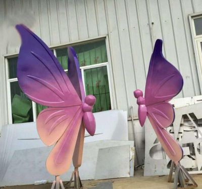 不锈钢创意别墅蝴蝶雕塑