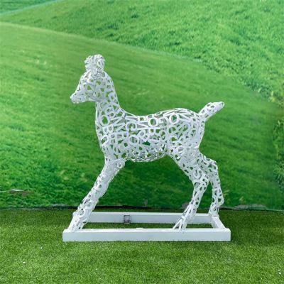 不锈钢镂空鹿动物城市广场雕塑