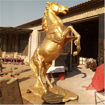 铸铜喷金烤漆户外广场大型马雕塑