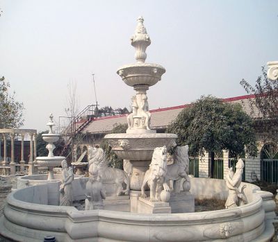 西欧式汉白玉水钵喷泉雕塑