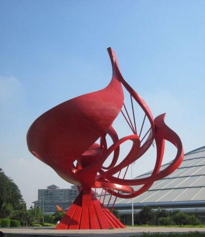抽象花朵广场不锈钢创意想个性花朵雕塑