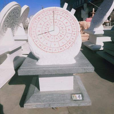 景区汉白玉石雕浮雕创意日晷雕塑