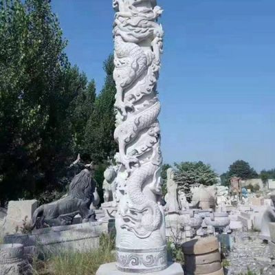 广场石龙柱 雕刻仿古石雕盘龙柱雕塑