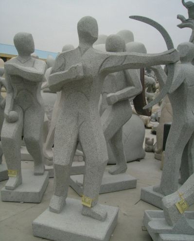 公园抽象射箭人物大理石雕塑