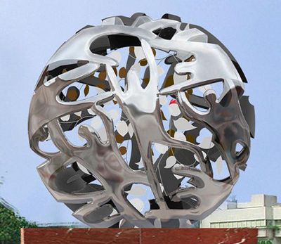 公园创意抽象镂空球雕塑