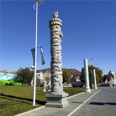 户外街道大理石石雕浮雕文化柱雕塑