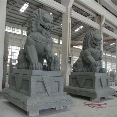 企业工厂大型青石大理石石雕狮子雕塑