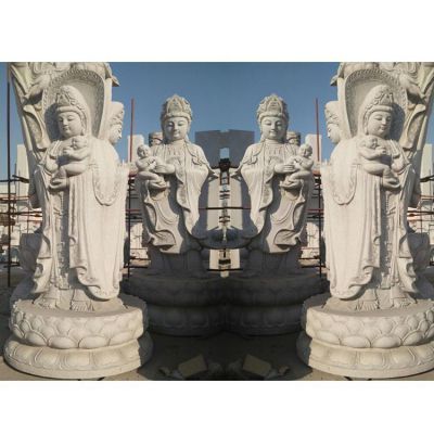 大理石石雕户外园林景观送子观音雕塑