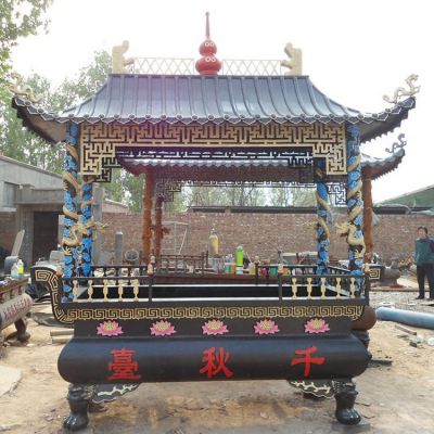 大型纯铜铸铁香 多层寺院寺庙烧香祈福香炉雕塑