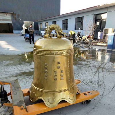 黄铜铸造寺院户外装饰祈福挂钟铜雕摆件