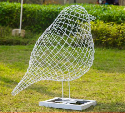 公园不锈钢镂空创意户外大型小鸟雕塑