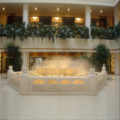 酒店室内装饰大理石水池喷泉防护栏雕塑