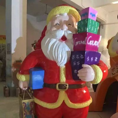 玻璃钢彩绘商场美陈装饰圣诞老人