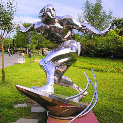 不锈钢冲浪运动人物雕塑