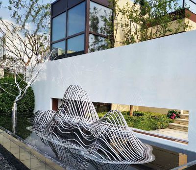 庭院景观不锈钢镂空假山雕塑