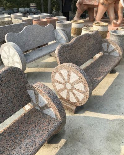 花岗石石雕创意公园石凳雕塑